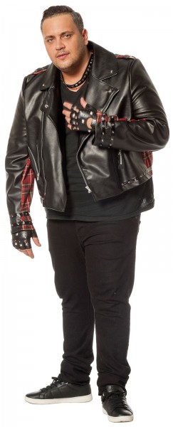 Punk leather jacket black 3