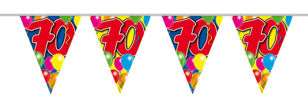 Espectacular cadena para banderines del 70 cumpleaños 10m