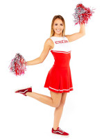 Kostium damski cheerleaderki w kolorze czerwono-białym