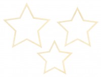 3 Wooden Star Decorations
