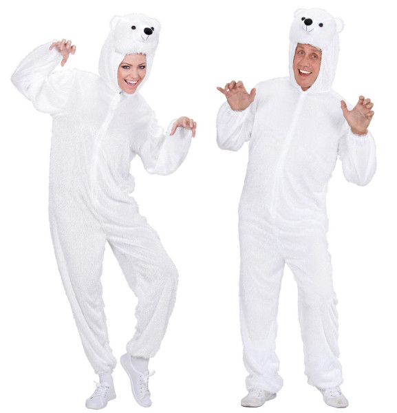 Plush polar bear full body costume