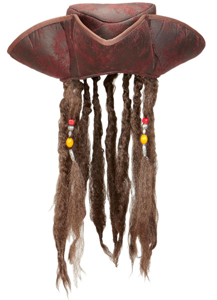 Gilman pirate hat with leather look hair