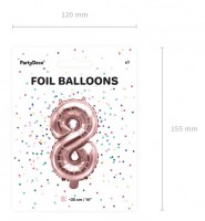 Vorschau: Metallic Zahlenballon 8 roségold 35cm