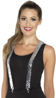 Preview: Silver suspenders in a sequin look