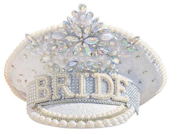 Nobile cappello da sposa in argento brillante
