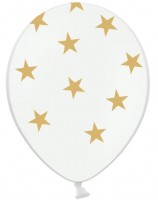 Preview: 50 white gold star balloons 30cm