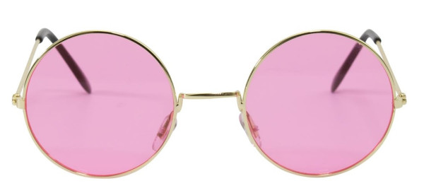 Okulary retro hippie różowe