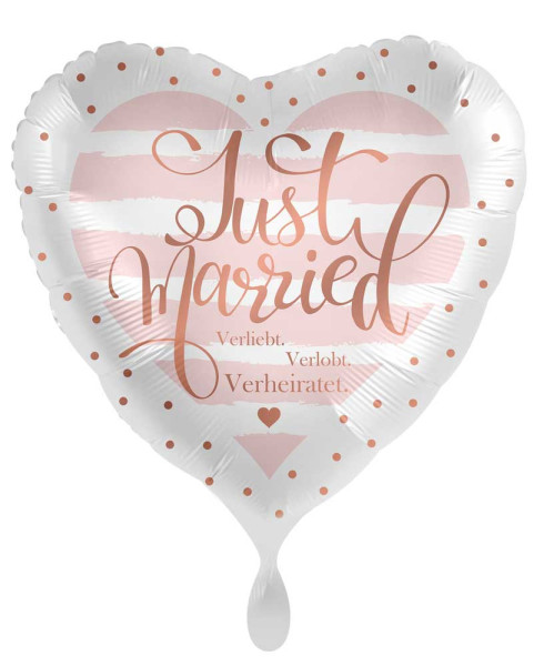 Just Married Herz Folienballon 71cm