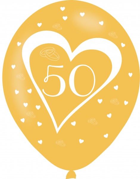 6 jolis ballons en latex du 50e anniversaire