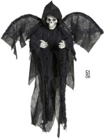 Kleine zwarte engel des doods in cape met capuchon 51cm