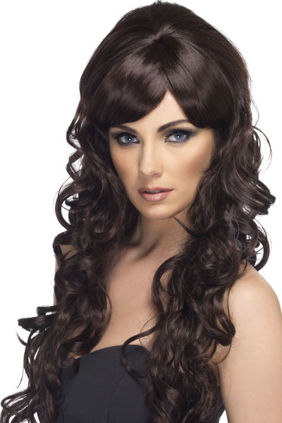 Glamor pop star wig brown
