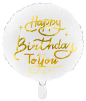 Vorschau: Birthday to you Folienballon Weiß 35cm