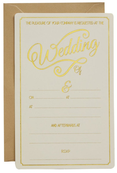 10 tarjetas de invitación de boda vintage