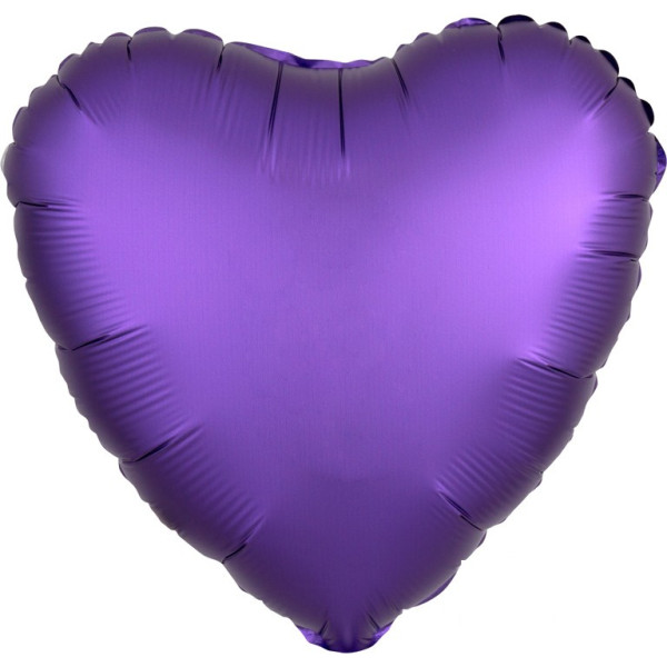 Folie ballon hart satijn look paars