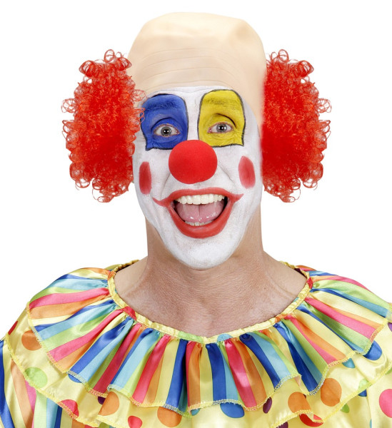 Cheveux de clown rouge avec tête chauve