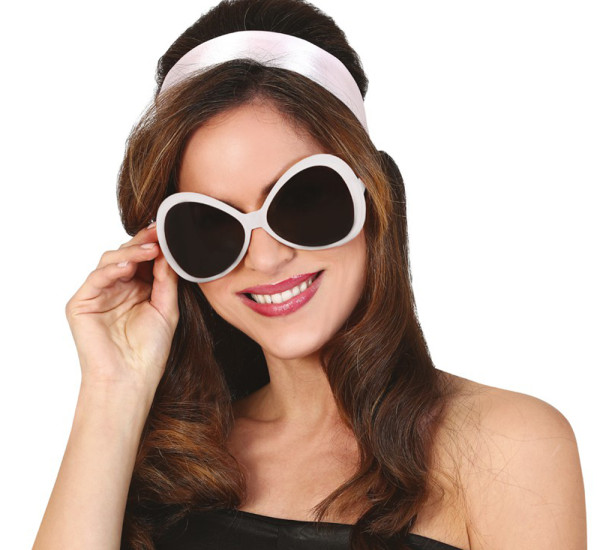 Gafas de sol Mega de los años 70 blancas