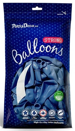 50 Partystar metallic Ballons königsblau 30cm 2