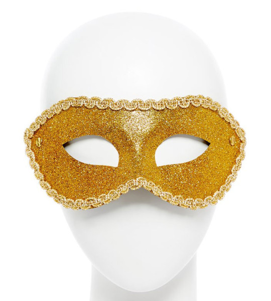 Máscara de ojo de bola enmascarada dorada brillante