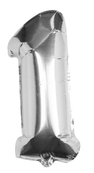 Palloncino in alluminio numero 1 argento 40 cm