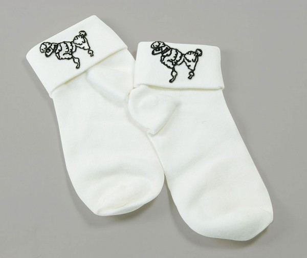 White poodle socks