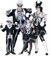 Preview: Scary skeleton bride costume with headband for children