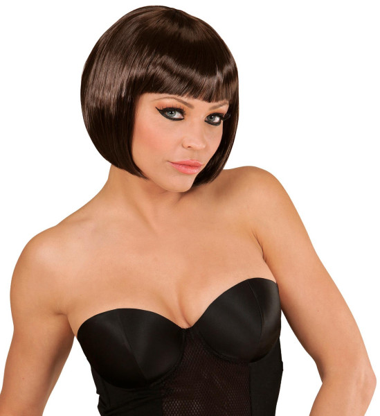 Brown page head wig for women