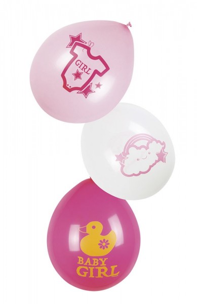 6er Set Girl Baby Party Ballons