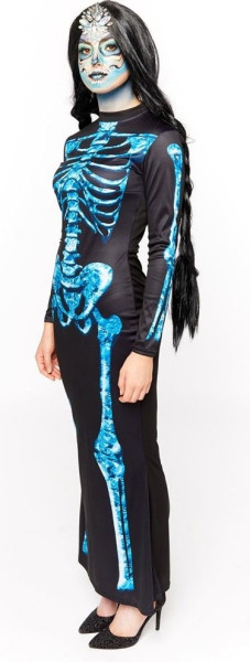 Disfraz de mujer esqueleto azul Bonny