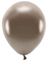 10 eco metallic balloons brown 26cm