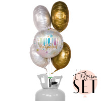 Vorschau: JUHU Bestanden Ballonbouquet-Set mit Heliumbehälter