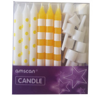 Preview: 12 yellow birthday child cake candles