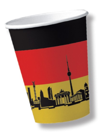 10 Germany fan paper cups 200ml