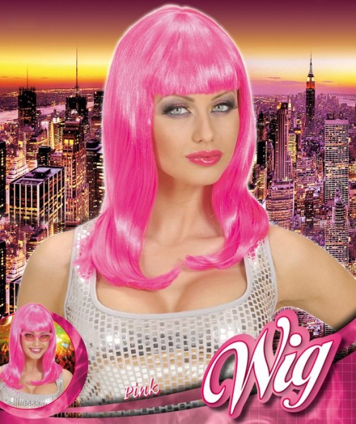 Neon pink wig Nina 2