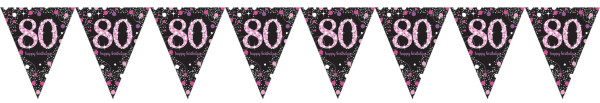 Pink 80th Birthday Wimpelkette 4m