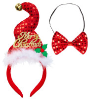 Christmas Sequins Hat & Bow Tie Set