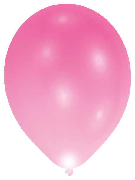 5 LED-ballonger rosa 27cm