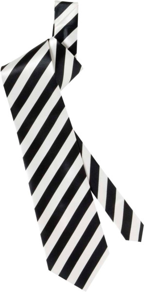 Fabio tie black and white stiffened