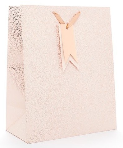 Torebka prezentowa w kolorze różowego złota Sparkles 33cm