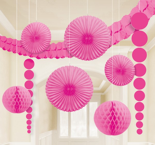 Różowy zestaw dekoracji letnich 9 elementów