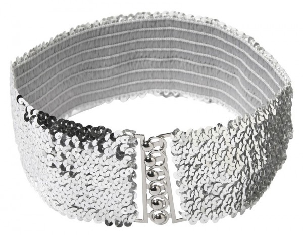 Silver sequin belt