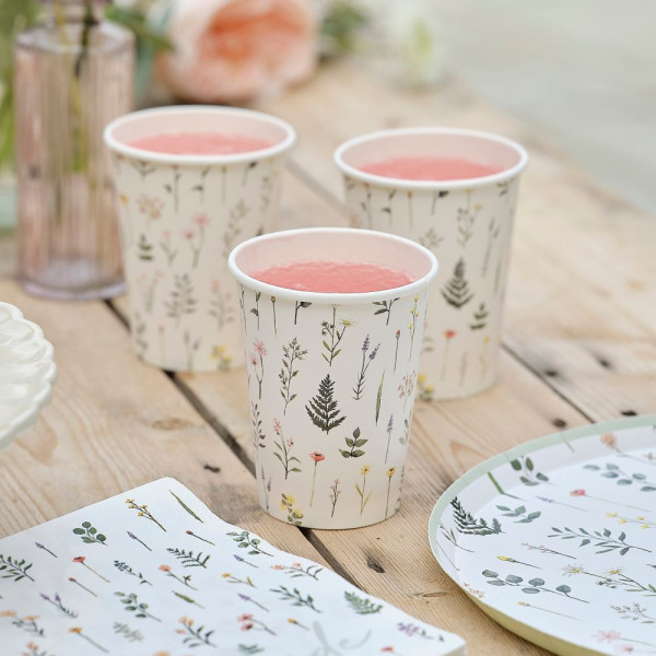 8 Blooming paper cups 250ml