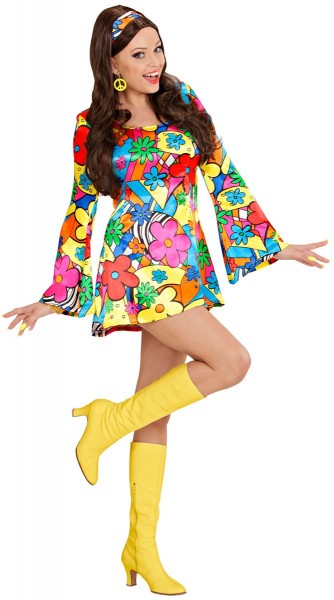 Short flowery hippie costume 2