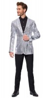Oversigt: Paljetter af sølv Suitmeister jakke til mænd