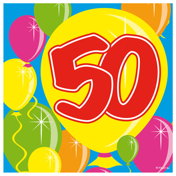 20 spektakulære 50-års fødselsdags servietter 25cm