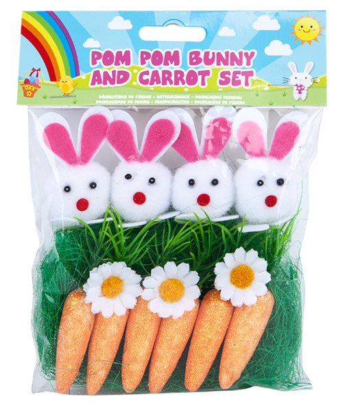 Il coniglietto incontra il set decorativo della carota