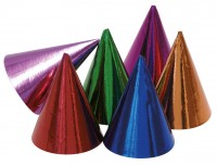 10 colorful cone party cones
