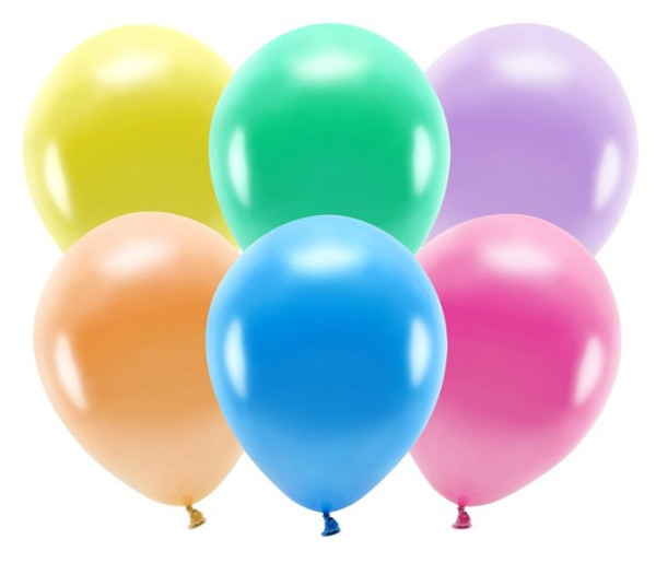 10 ballons Eco métalliques colorés 26cm
