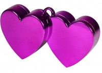 Balon z podwójnym sercem w kolorze fioletowym 170g