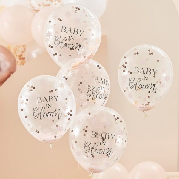 5 Little Darling confetti balloons 30cm