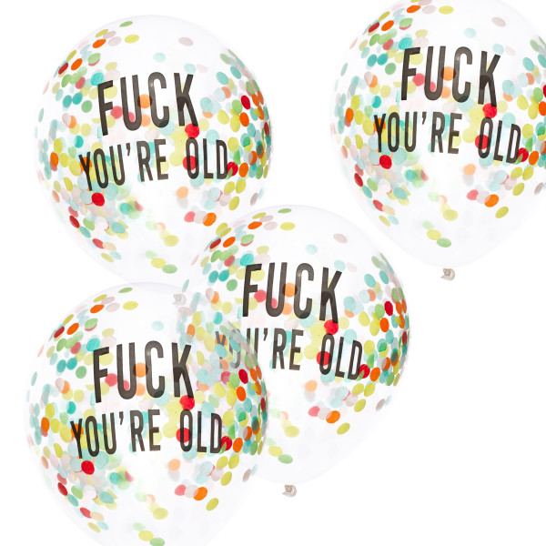 5 Nare Verjaardag confetti ballonnen 30cm